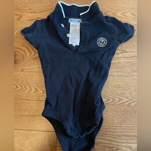 Navy Jacadi polo onesie.